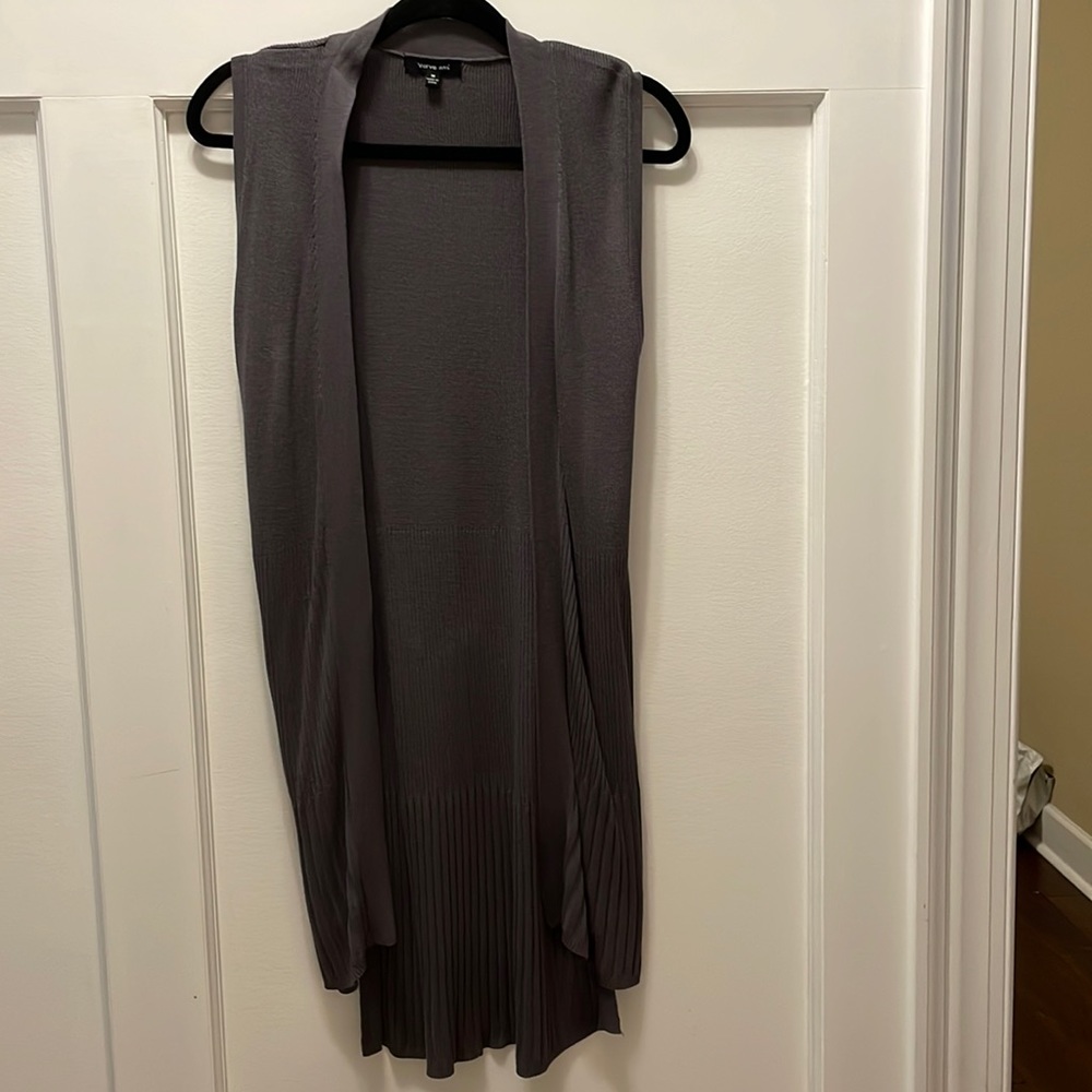 NWOT Long gray sweater vest
